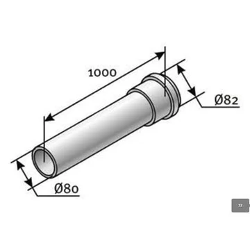 SAUNIER 80 cső 100cm*Megszűnt