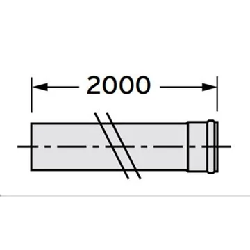 VAILLANT 80 füstgáz hosszab.cső 2fm feh. ALU