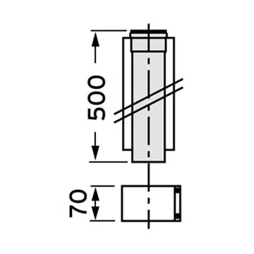 VAILLANT 80/125 PP hosszabbítócső 50 cm