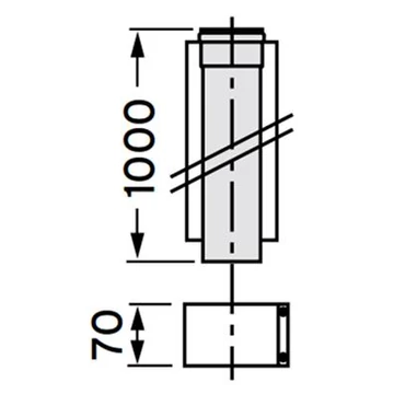 VAILLANT 80/125 PP hosszabbítócső 100 cm