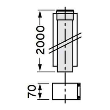VAILLANT 80/125 PP hosszabbítócső 200 cm