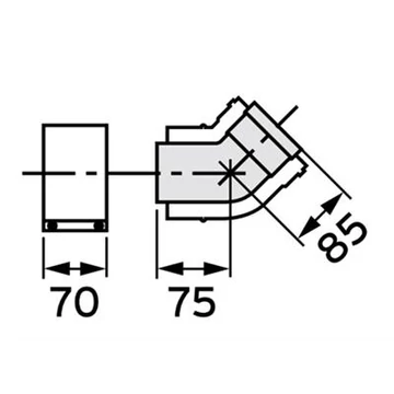 VAILLANT 80/125 PP könyök 45°(2db)