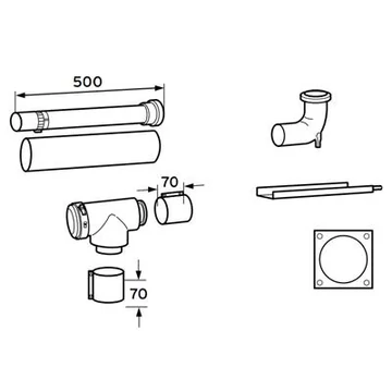 VAILLANT 80/125 PP vízszint. kéményrendszer