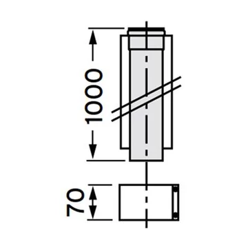 VAILLANT 80/125 ALU hosszabb.cső 1fm