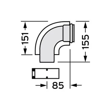 VAILLANT 60/100 ALU könyök 90°