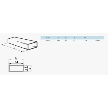 VENTS Lapos csat. 60x120mm/1,5fm