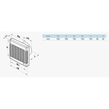 VENTS ventilátor MA 100 zsalus