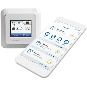 Elektra OWD5 termosztát elektromos padlófűtéshez digitális, érintőképernyős, távolról vezérelhető