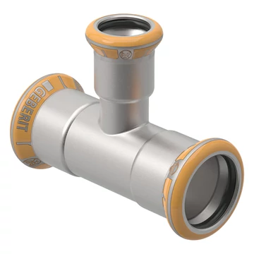 Geberit Mapress Therm Inox acél szűkített T-idom, d42/28/42, ivóvízhez nem alkalmas 1.4301