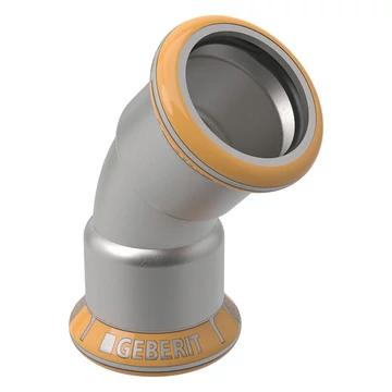 Geberit Mapress Therm Inox acél ív, 45°-os, BB, d15, ivóvízhez nem alkalmas 1.4301