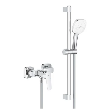 Grohe Cubeo zuhany csaptelep + Tempesta Cube 110 zuhanyszett fali zuhanyrúddal