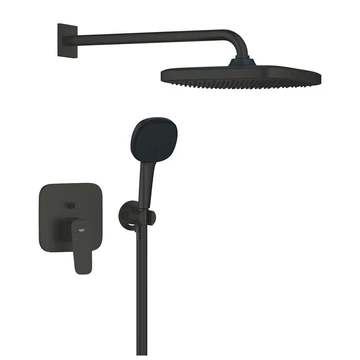 Grohe Cubeo zuhany csaptelep, színkészlet + Tempesta Cube kézi és fejzuhany, matt fekete