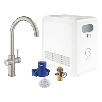 Grohe Blue Professional C-kifolyós kezdőkészlet, szín: SuperSteel