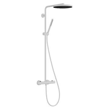 Hansgrohe Pulsify S Puro zuhany rendszer termosztátos, EcoSmart, kézizuhany 1jet, matt fehér