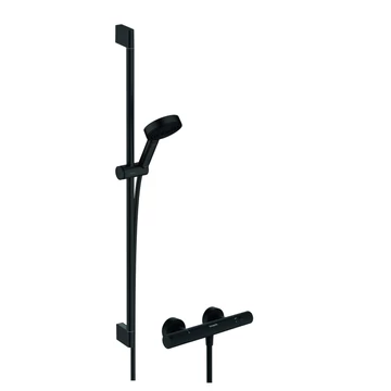 Hansgrohe Pulsify Select S zuhany rendszer termosztátos, Ecostat Element, 90cm-es zuhanyrúd m.fekete