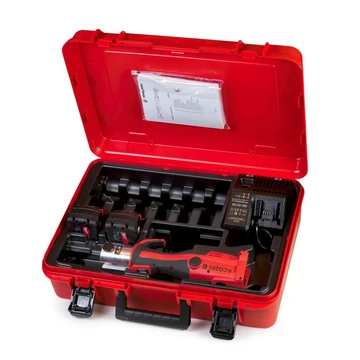 Novopress ACO203BT elektrohidraulikus akkus présszerszám tárolódobozban, 2db 18V 5Ah akkuval