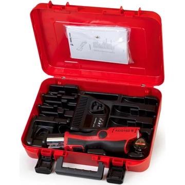 Novopress ACO103BT elektrohidraulikus akkus présszerszám tárolódobozban, 1db 12V 2Ah akkuval