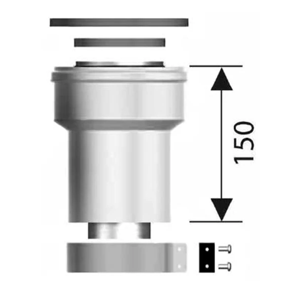 Ariston PPS/ALU 80/125 függőleges indítóidom