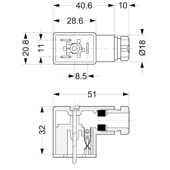 Danfoss mágnesszelep kapocsdoboz IP65 keskeny