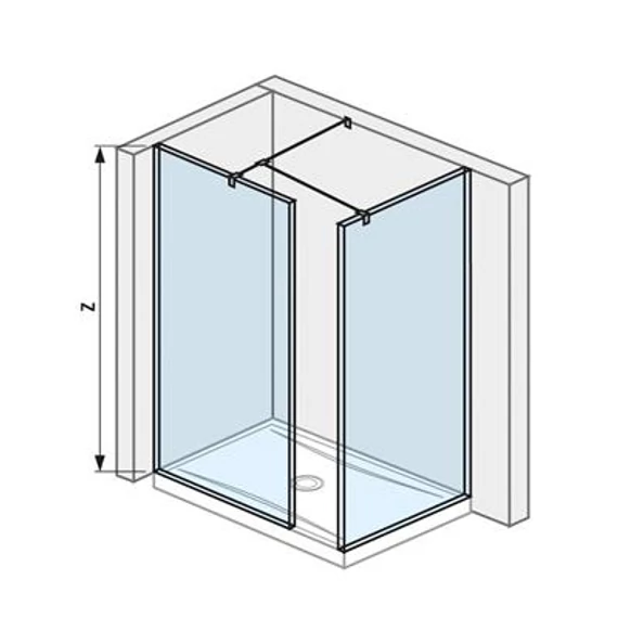 Jika Cubito Pure Walk-in zuhanykabin, sarok, ezüst/átlátszó üveg, 80x80 cm