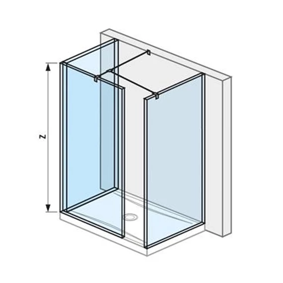 Jika Cubito Pure Walk-in zuhanykabin, hátfalhoz, ezüst/átlátszó üveg, 68x90 cm