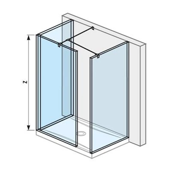 Jika Cubito Pure Walk-in zuhanykabin, hátfalhoz, ezüst/átlátszó üveg, 79,5x80 cm