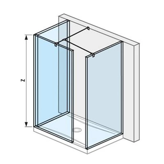 Jika Cubito Pure Walk-in zuhanykabin, hátfalhoz, ezüst/átlátszó üveg, 79,5x90 cm