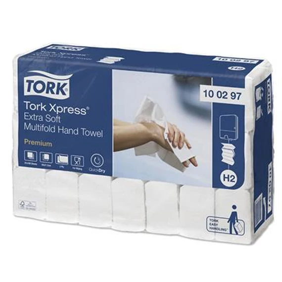 Tork kéztörlő Xpress® Extra Soft Multifold, H2, fehér