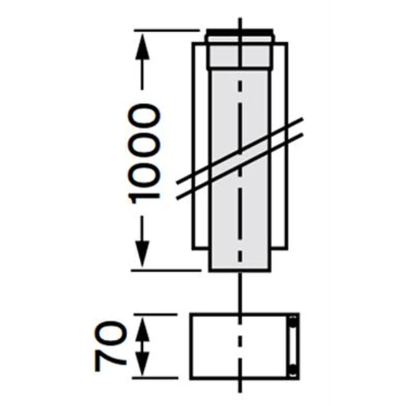 VAILLANT 80/125 PP hosszabbítócső 100 cm