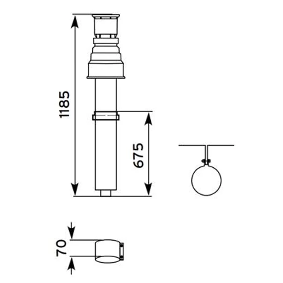 VAILLANT 80/125 ALU függőleges kivezető fek.