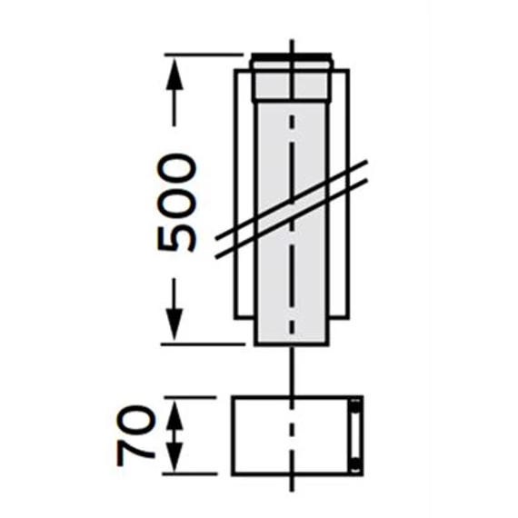 VAILLANT 80/125 ALU hosszabb.cső 50cm