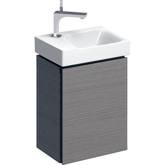 Geberit Xeno² alsószekrény kézmosóhoz, egy ajtó, 38x52x27cm, faerezetes szürke/strukturált lakkozott